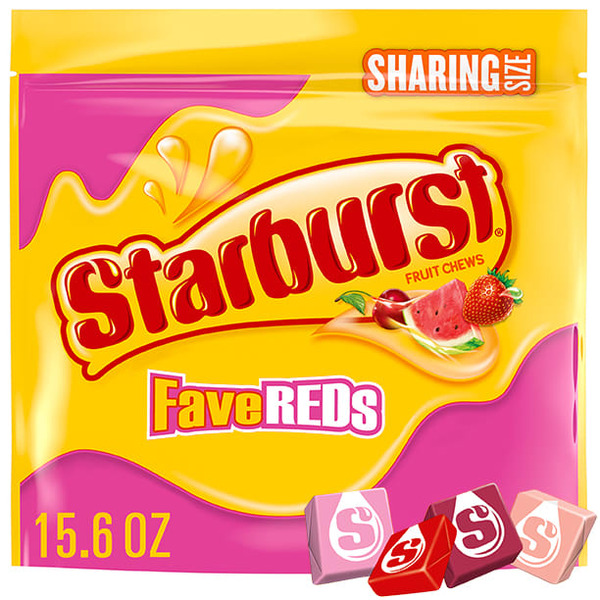 Candy & Chocolate STARBURST FaveReds Fruit Chews Chewy Candy Sharing Size hero