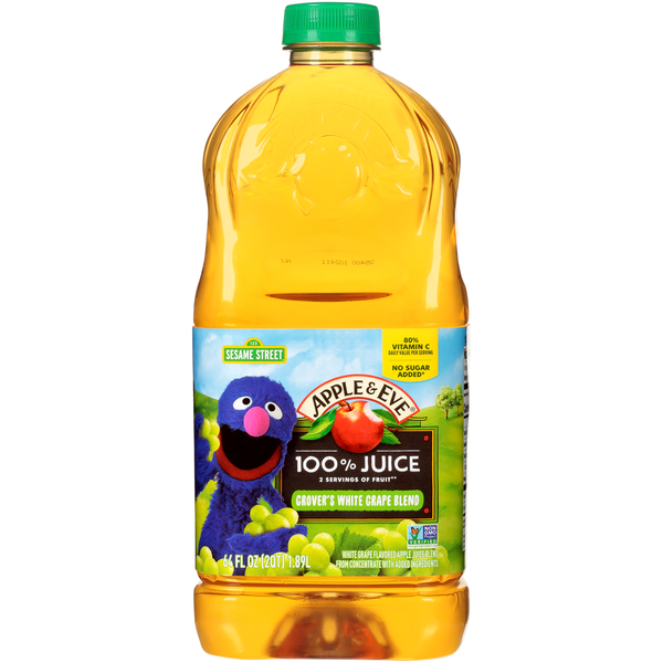 Juice & Nectars Apple & Eve Sesame Street Grover's White Grape Juice hero