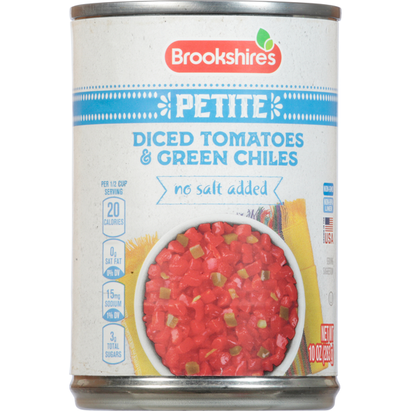 Prepared Meals Brookshire's Tomatoes & Green Chiles, Diced, Petite hero