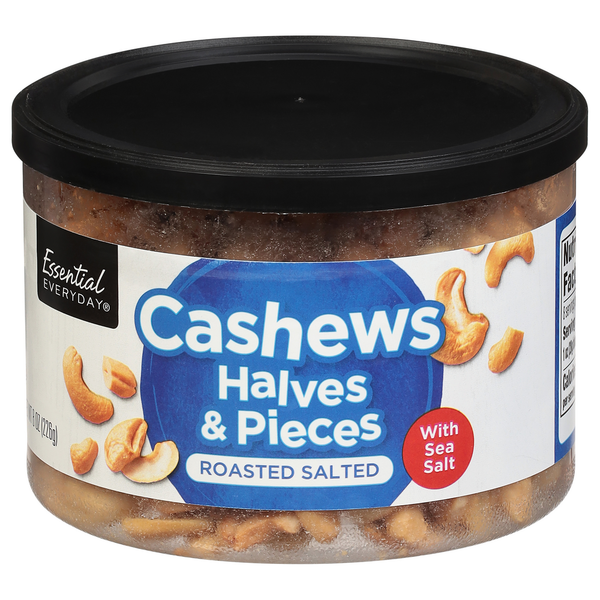 Nuts, Seeds & Dried Fruit Essential Everyday Cashews, Roasted Salted, Halves & Pieces hero