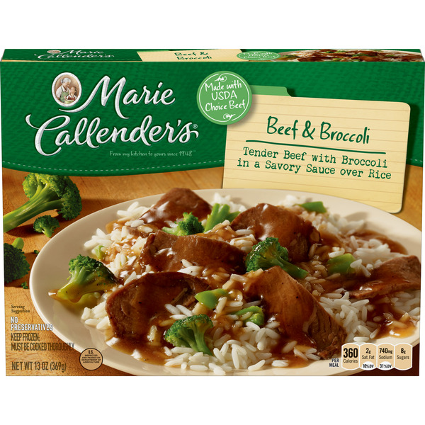 Frozen Meals Marie Callender's Beef And Broccoli Dinners hero