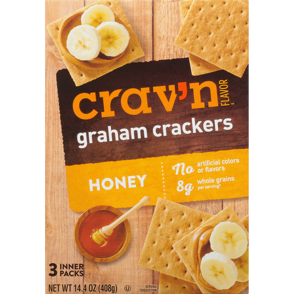 Cookies & Cakes Crav'n Flavor Graham Crackers, Honey, 3 Packs hero