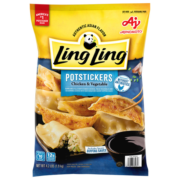 Asian Foods Ling Link All Natural Potstickers, Chicken & Vegetable hero