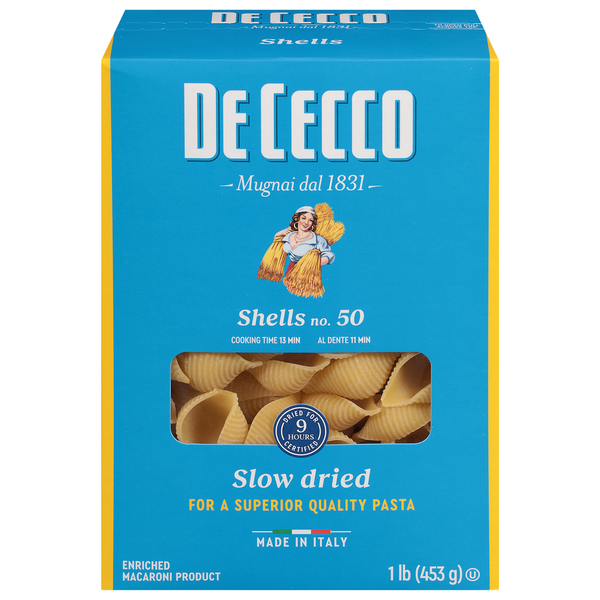 Dry Pasta De Cecco Shells, No. 50 hero