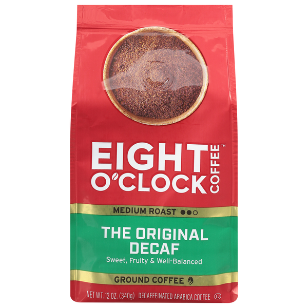 Coffee Eight O’Clock Coffee, Ground, Decaffeinated, Medium Roast, The Original Decaf hero