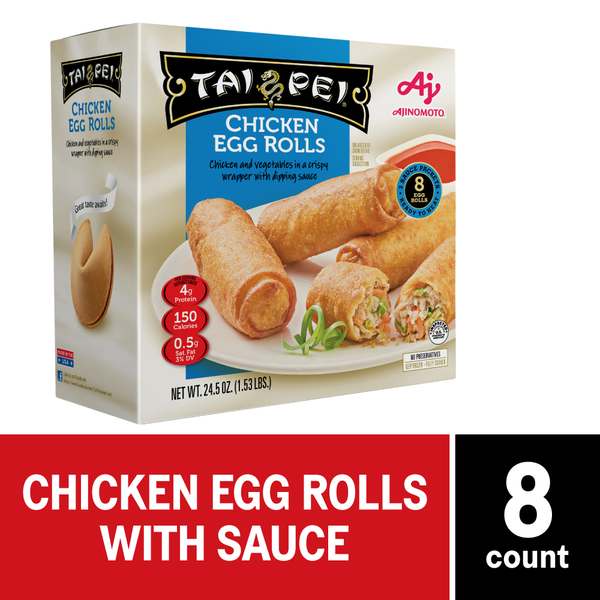 Frozen Appetizers & Sides Ajinomoto Tai Pei Egg Rolls Chicken, Box hero