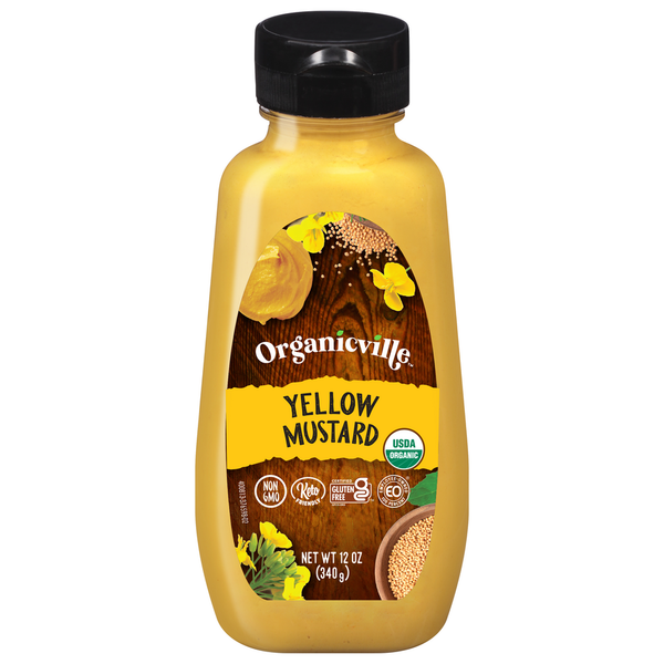 Salad Dressing & Toppings Organicville Mustard, Yellow hero