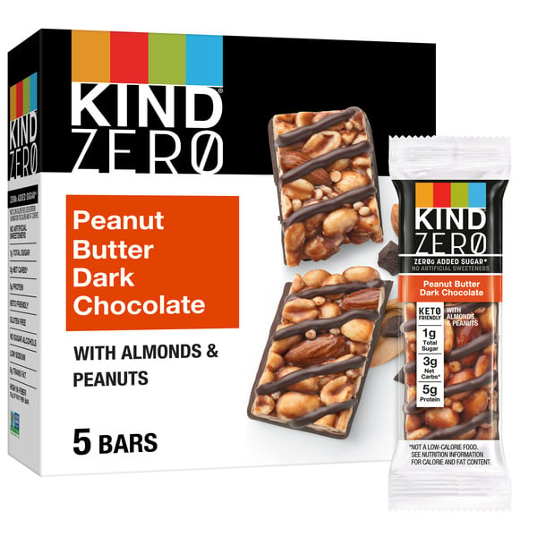 KIND Zero Added Sugar Dark Chocolate Peanut Butter hero