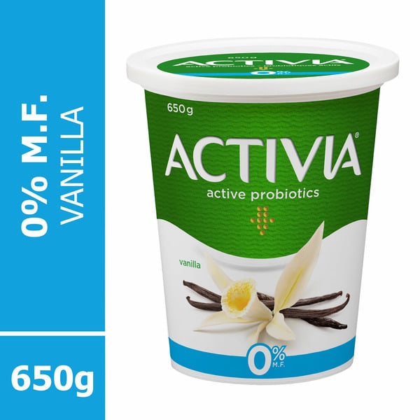 Yogurt Activia Yogurt With Probiotics, Fat Free 0% Mf, Vanilla Flavour hero