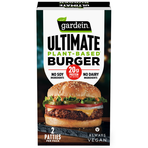 Frozen Vegan & Vegetarian Gardein Ultimate Plant-Based Burger, Vegan Food, Frozen Patties hero