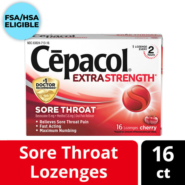 Cold, Flu & Allergy Cepacol® Maximum Strength Throat Drop Lozenges, Cherry hero