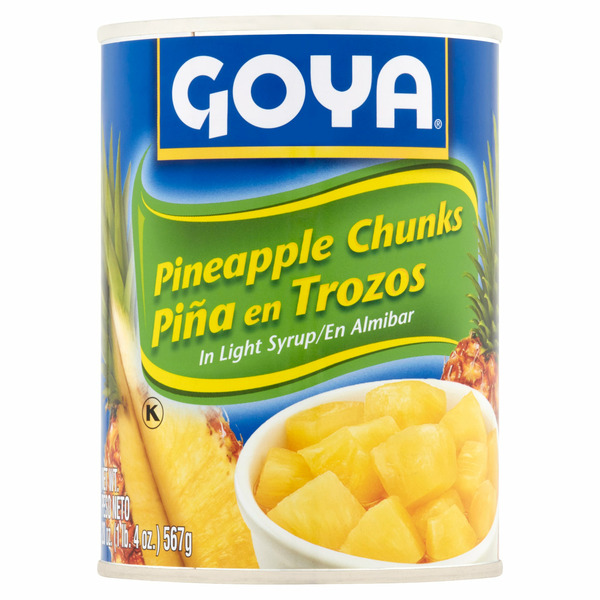 Canned Fruit & Applesauce Goya Light Syrup Pineapple Chunks hero