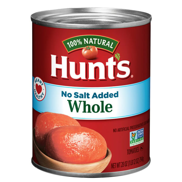 Canned/Jarred Vegetables Hunt's Whole Peeled Plum Tomatoes No Salt Added hero