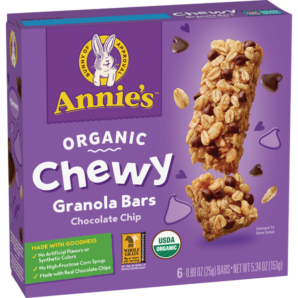 Granola Annie's Organic Chocolate Chip Chewy Granola Bars hero