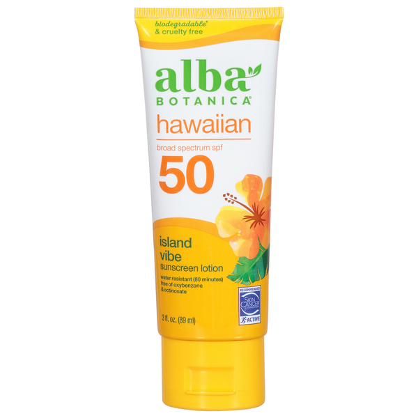 Body Lotions & Soap Alba Botanica Hawaiian Sunscreen Revitalizing Green Tea, SPF 45 Broad Spectrum hero