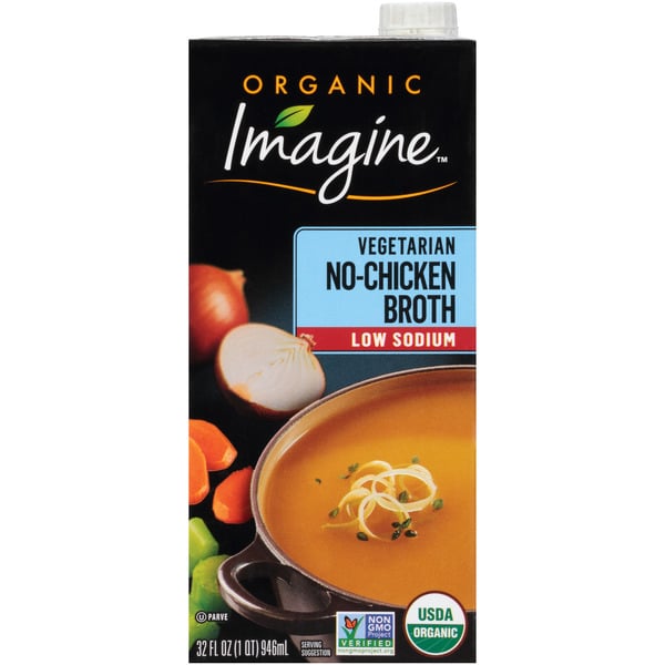 Soup, Broth & Bouillon Imagine No-Chicken Broth, Low Sodium, Organic, Vegetarian hero