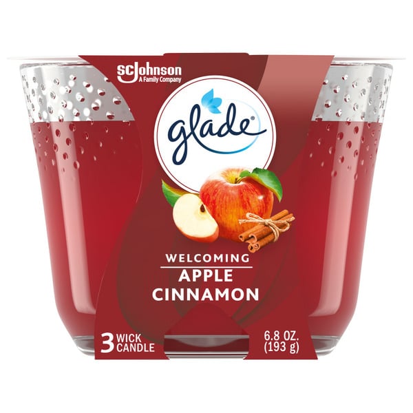 Air Fresheners & Candles Glade® 3-Wick Scented Candle, Apple Cinnamon hero