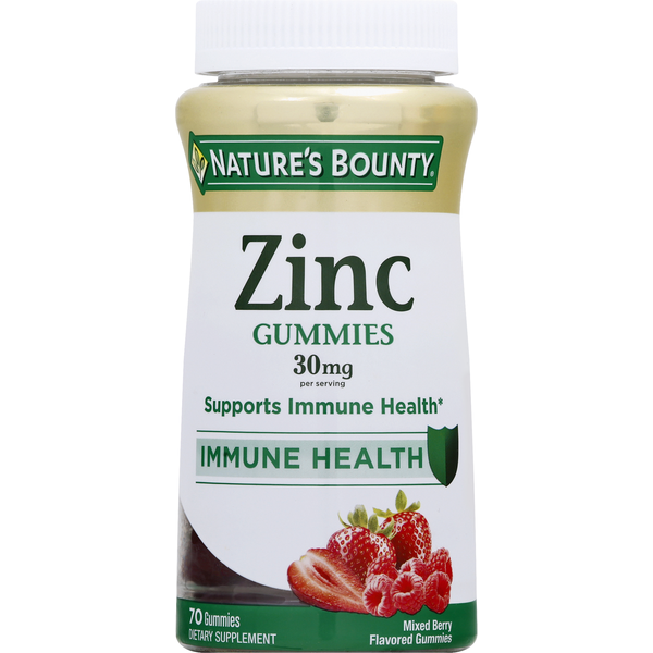 Vitamins & Supplements Nature's Bounty Zinc, Mixed Berry, 30 mg, Gummies hero