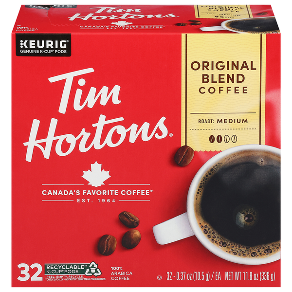 Coffee Tim Hortons Coffee, 100% Arabica, Medium Roast, Original Blend, K-Cup Pods hero