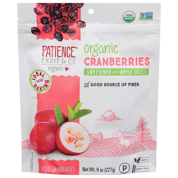 Juice & Nectars Patience Fruit & Co Dried Cranberries, Organic hero