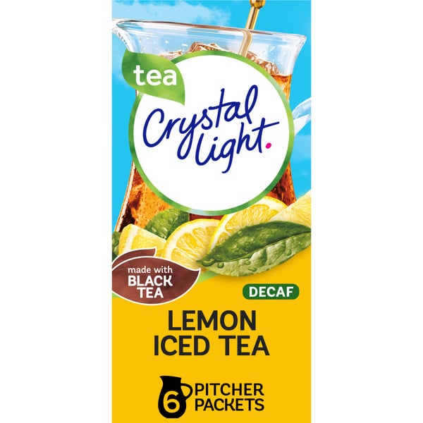 Cocoa & Drink Mixes Crystal Light Decaf Lemon Iced Tea Naturally Flavored Powdered Drink Mix hero