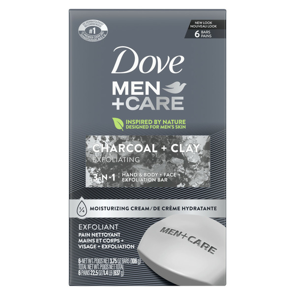 Body Lotions & Soap Dove Men+Care Body And Face Bar Charcoal + Clay hero