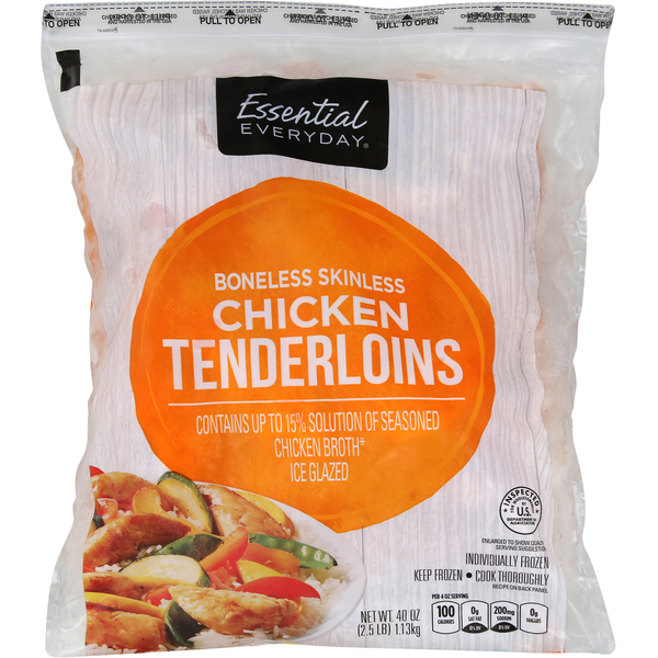 Frozen Meat & Seafood Essential Everyday Chicken, Tenderloins, Boneless, Skinless hero