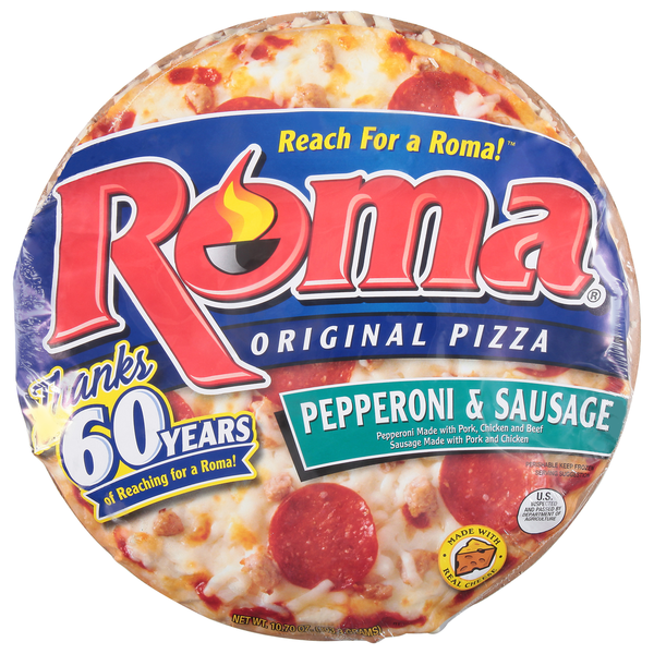 Frozen Pizza Roma Pizza, Pepperoni & Sausage, Original hero