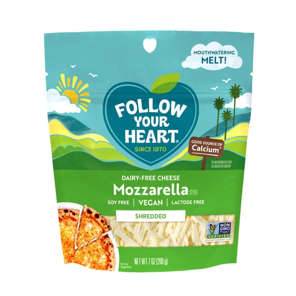 Follow Your Heart Shredded Mozzarella Style Dairy Free Cheese, Gluten Free, Vegan hero