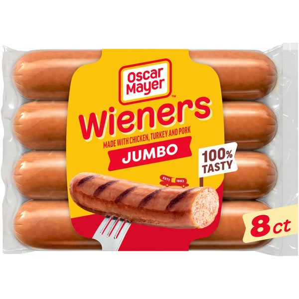 Hot Dogs, Bacon & Sausage Oscar Mayer Jumbo Wieners Hot Dogs hero