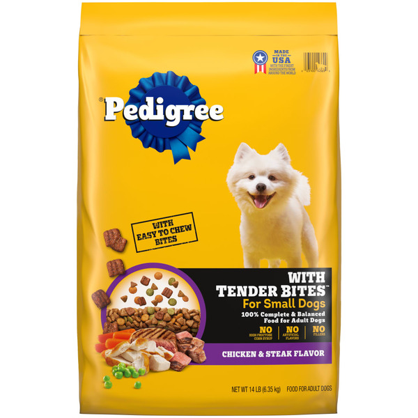 Dog Food Pedigree Tender Bites Adult Dry Dog Food Chicken and Steak hero