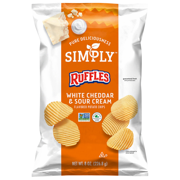 Ruffles Simply Cheddar & Sour Cream Flavored Potato Chips hero