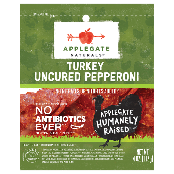 Lunch Meat Applegate Naturals  Natural Mini Turkey Pepperoni hero