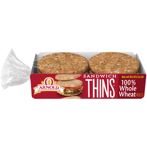 Bread Arnold Sandwich Thins, 6 count, Whole Wheat Pre-sliced Rolls hero