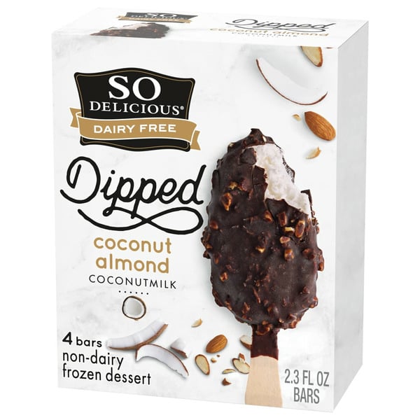 Ice Cream, Sorbet & Ice So Delicious Dairy Free Dipped Coconut Almond Coconutmilk Frozen Dessert Bars hero