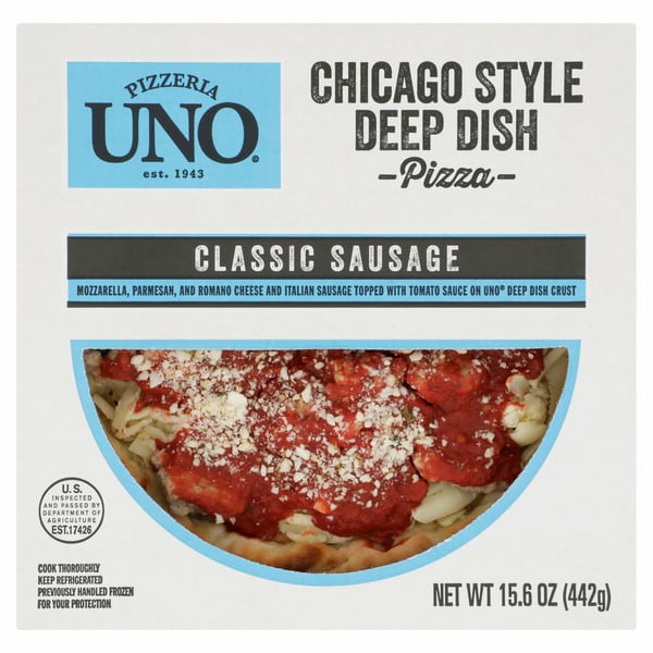 Uno Classic Sausage Chicago Style Deep Dish Pizza hero