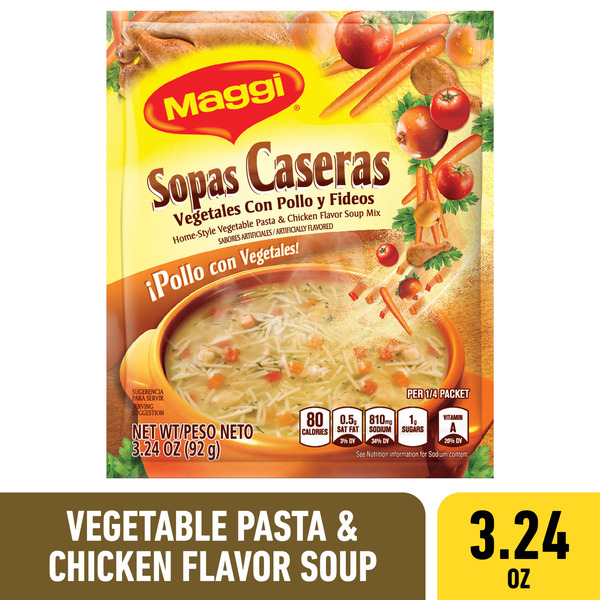 Latino Foods Maggi Home Style Vegetable Pasta & Chicken Flavor Soup Mix hero