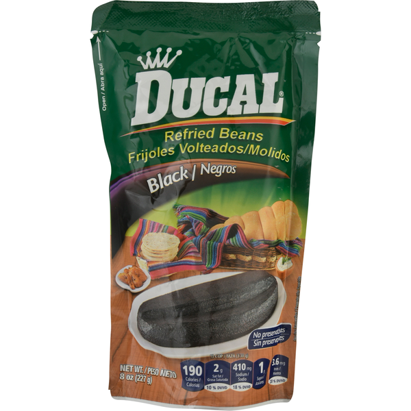 Canned Meals & Beans Ducal Refried Beans, Black hero