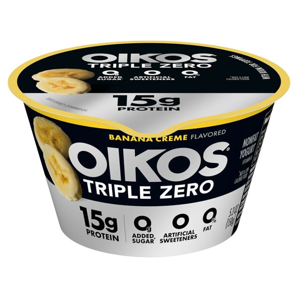 Yogurt/Kefir Oikos Banana Creme 15g Protein, 0g Added Sugar, Nonfat Greek Yogurt Cup hero