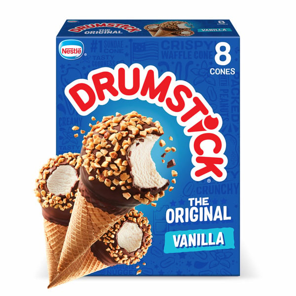 Frozen Dessert & Novelties Drumstick Classic Vanilla Ice Cream Cones hero