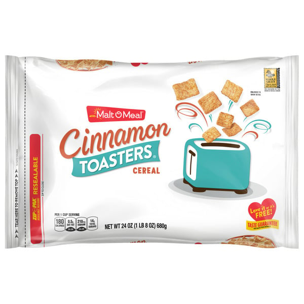 Malt-O-Meal Cinnamon Toasters Breakfast Cereal, Family Size Cereal Bag hero