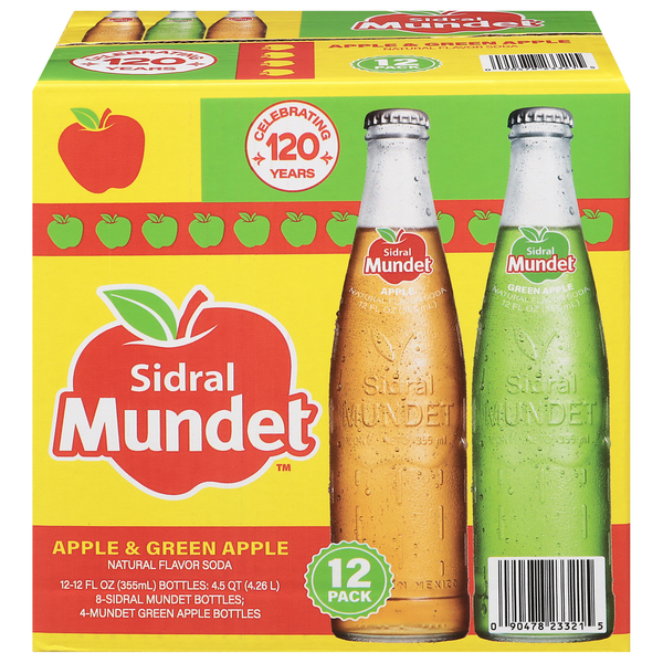 Sidral Mundet Soda, Apple & Green Apple, 12 Pack hero