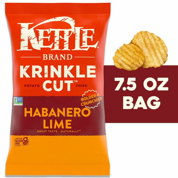 Chips & Pretzels Kettle Chips Krinkle Cut Habanero Lime Kettle Potato Chips hero