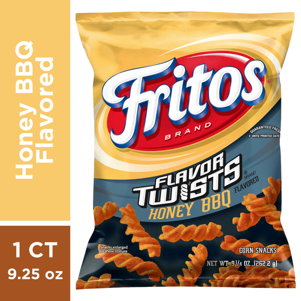 Chips & Pretzels Fritos Flavor Twists Corn Snacks, Honey BBQ Flavored hero