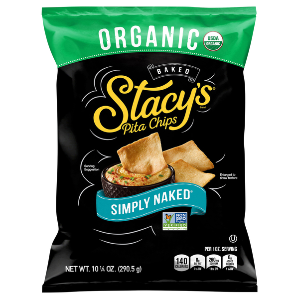 Chips & Pretzels Stacy's Pita Chips, Organic, Simply Naked, Baked hero