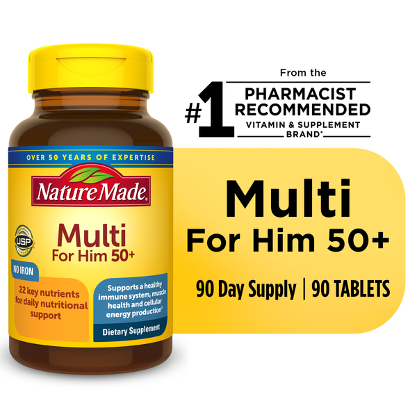 Vitamins & Supplements Nature Made Multivitamin for Him 50+ Tablets hero