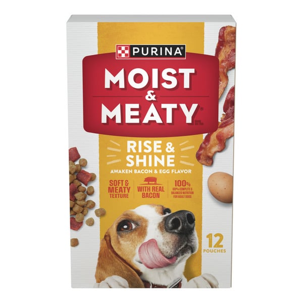 Dog Food & Care Purina Moist & Meaty Rise and Shine Awaken Bacon and Egg Flavor Soft Dog Food es hero