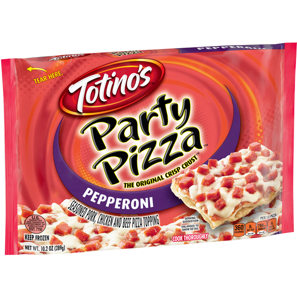 Frozen Pizza Totino's Party Pizza Pepperoni Thin Crust Frozen Pizza hero