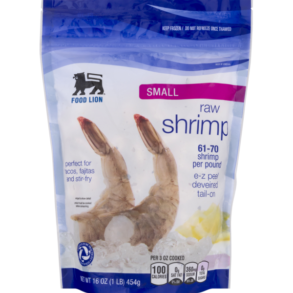 Frozen Shrimp & Shellfish Food Lion Small Raw Shrimp, 61-70ct hero