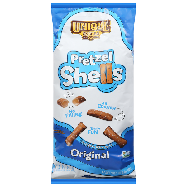 Chips & Pretzels Unique Snacks Pretzel Shells, Original hero